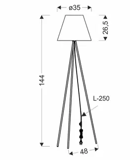 Stojací lampa PLATINO zlatá 1x40W E27 zlaté stínidlo