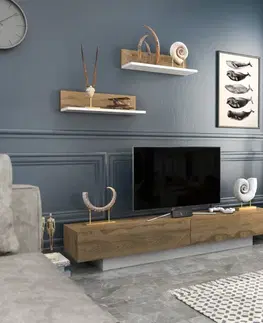 TV stěna / Sestava pod TV Lusi - White, Oud Oak