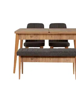Jídelní set s rozkládacím stolem a židlemi (4 kusy) Vina 1053 - Anthracite, Atlantic