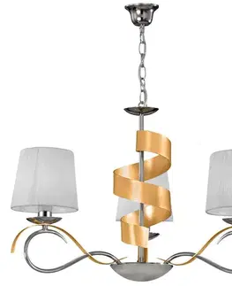Závěsná lampa chrom/zlatý lustr 3x40W E14 Denis