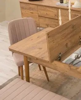 Set s rozkládacím stolem, židlemi a konzolou (6 kusů) Vina Bench 04 0900 - Atlantic Pine, Stone