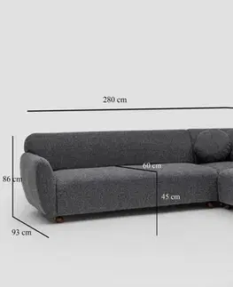 Rohová sedací souprava Eddy Corner 2 (3L-C-3R) - Dark Grey