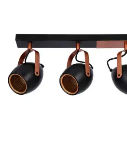 Černo-měděná nastavitelná bodová lampa E14 3x40W Anica