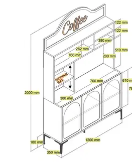 Coffee Bar Cabinet Lyon 120 - Atlas, Black