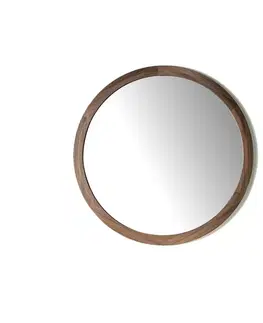Estila Moderní zrcadlo Vita Naturale s dřevěným rámem kulaté 90cm