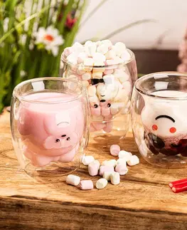 4home Termo sklenice Hot&Cool Happy Cow 210 ml, 2 ks   
