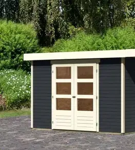 Dřevěný zahradní domek ASKOLA 4 s přístavkem 280 Lanitplast