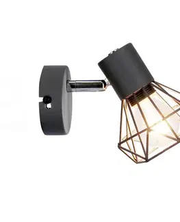 Nástěnná lampa Verve s jedním šedým drátem 1X40W E14