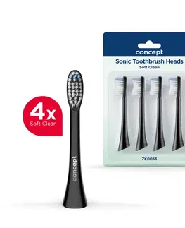 Concept ZK0053 náhradní hlavice PERFECT SMILE Soft Clean, 4 ks, černá
