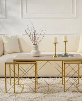 Konferenční stolek Defne Gold Travertine