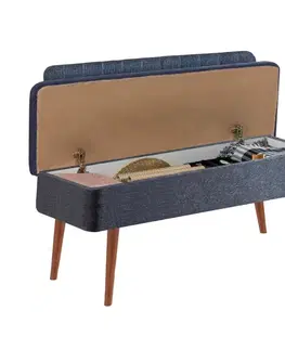 Bank Vina 1048 - 1 - Walnut, Dark Blue