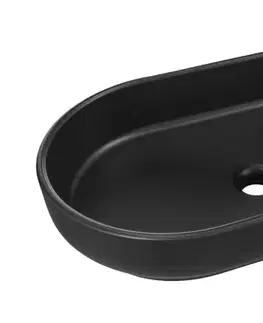 ArtCom Keramické umyvadlo RIVER 2 E-6594 ​​| černý mat 55 x 35 cm