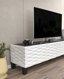 TV stolek Lerze - White, Black
