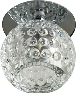 Stropní lampa SK-20 CH G4 chromový rám stropní. pevná křišťálová koule 20W G4