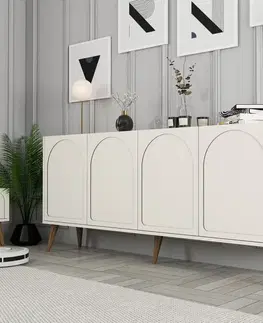 Konzolový stolek Lyon 81 - Cream, Walnut