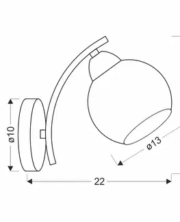 Nástěnná lampa AMOS Chrome 1x40W E27 bílé stínidlo