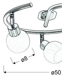 Spirálová stropní lampa 3X40W G9 saténový chrom ALABASTER