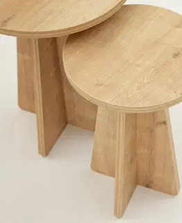 Sada odkládacích stolků Mushroom Sapphire Oak, 2 ks