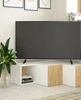 Televizní stolek Compact White and Oak