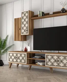 TV stěna / Sestava pod TV Class S - Walnut, Cream
