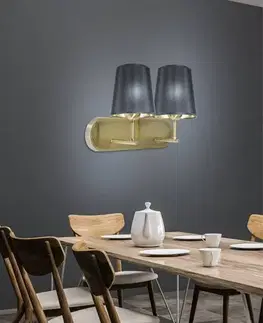 Dvojitá nástěnná lampa Milonga černá/patina