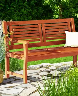 Zahradní lavička D1464 eukalyptus Dekorhome