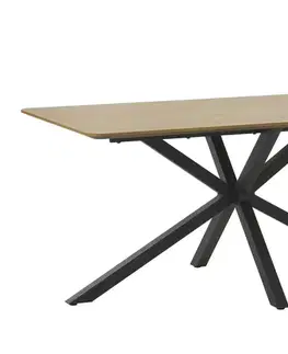 Estila Jídelní stůl Holstebro, světlý dub/černý kov, 160 cm