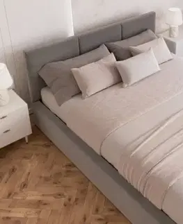 FDM Čalouněná manželská postel FRESIA | 140 x 200 cm Barva: Šedá