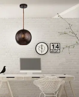 Závěsná stropní lampa 1X60W E27 hnědá