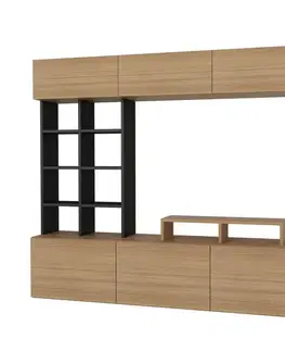 Televizní stěna Teak and Black