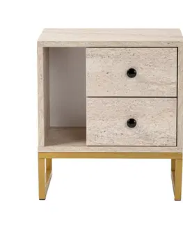 Noční stolek Glimmer Travertine