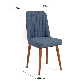 Židle Vina 1048 - Dark Blue, Walnut