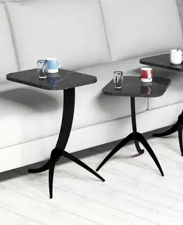 Sada odkládacích stolků (3 kusy) Pion - Black Marble