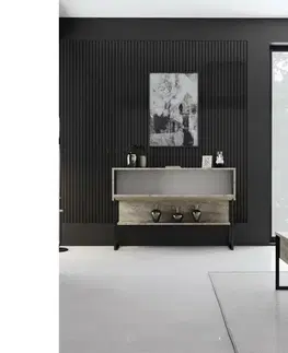Komoda Luxe Travertine and Black