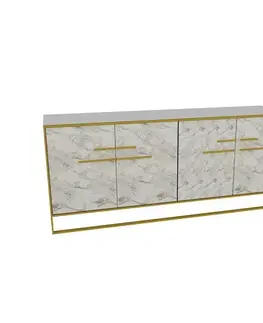 Skříňka Polka Gold and White