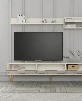 TV stěna / Sestava pod TV Lyon 2 - Cream, Gold