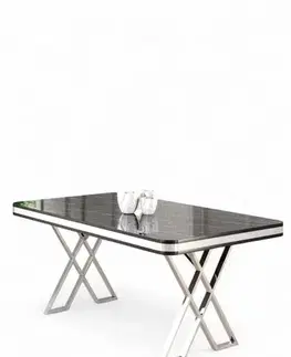Jídelní stůl Vals - Black Marble, Chrome