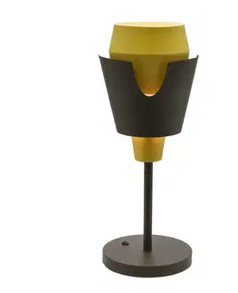 Stolní lampa šedožlutá s vypínačem Falun LEDEA