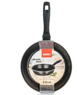 Banquet Pánev smaltovaná METALLIC Black 24 cm, s nepřilnavým povrchem, 24 cm