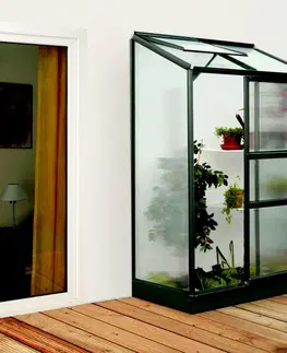Skleník ke stěně IDA 900 zelený Dekorhome