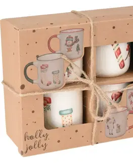 4dílná sada hrnků Holly Jolly, 200 ml, porcelán