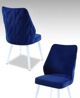 Sada židlí (2 kusy) Pufi - Sax Blue, White