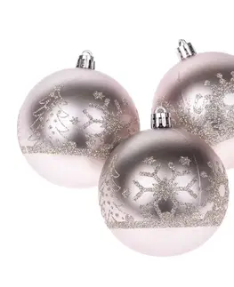 Sada vánočních ozdob Silver 8 cm, 3 ks