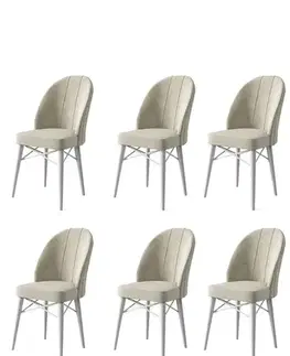 Sada židlí (6 kusů) Ritim - Cream, White