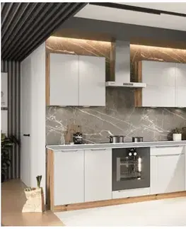 Artstolk Rohová kuchyňská linka ISABEL | 200-260 cm dub artisan/šedá Provedení: s pracovní deskou