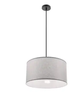 Závěsná lampa SHANTI černá 1x40W E27 stínidlo šedé