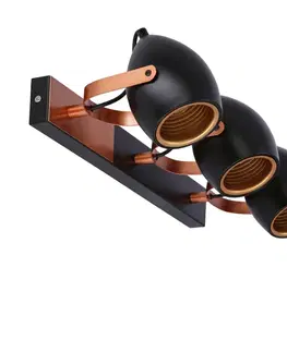 Černo-měděná nastavitelná bodová lampa E14 3x40W Anica