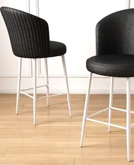 Bar Stool Set (4 Pieces) Uras - Black, White