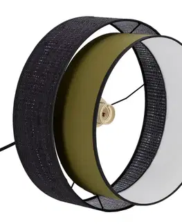 Závěsná lampa Arezzo černá 1x60W E27 černá+olivové stínidlo