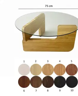 Konferenční stolek Mia - Oak, Transparent